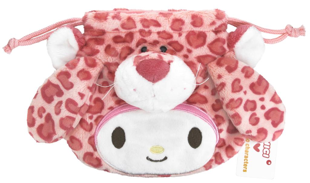 [NICI X Sanrio] Plush Drawstring Bag, Pink