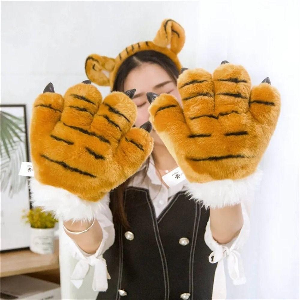 Stuffed Animal Tiger Claw Gloves Leopard Giraffe Animal Paw Gloves Cosplay Accessories Costumes