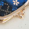 Kyoto Geibido Clasp Handcrafted by Japanese Made in Japan and Nishijin-ori 3.3-inch Wallet, Artisans, Pattern, (Black Gold)