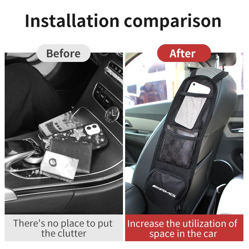 GLC GLB Car Seat Side Storage Hanging Bag Drink Phone Holder Pocket For Mercedes Benz AMG C180 C300 W124 W176 W177 C200 C260 GL