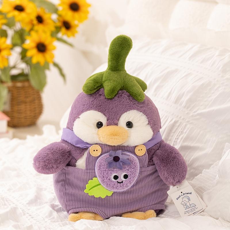

25-60cm Imaginative Play Purple Penguin Plushie Cute Penguin In Vegetable Eggplant Plush Toy Kawaii Christmas Season Gift Idea Pillow 25cm