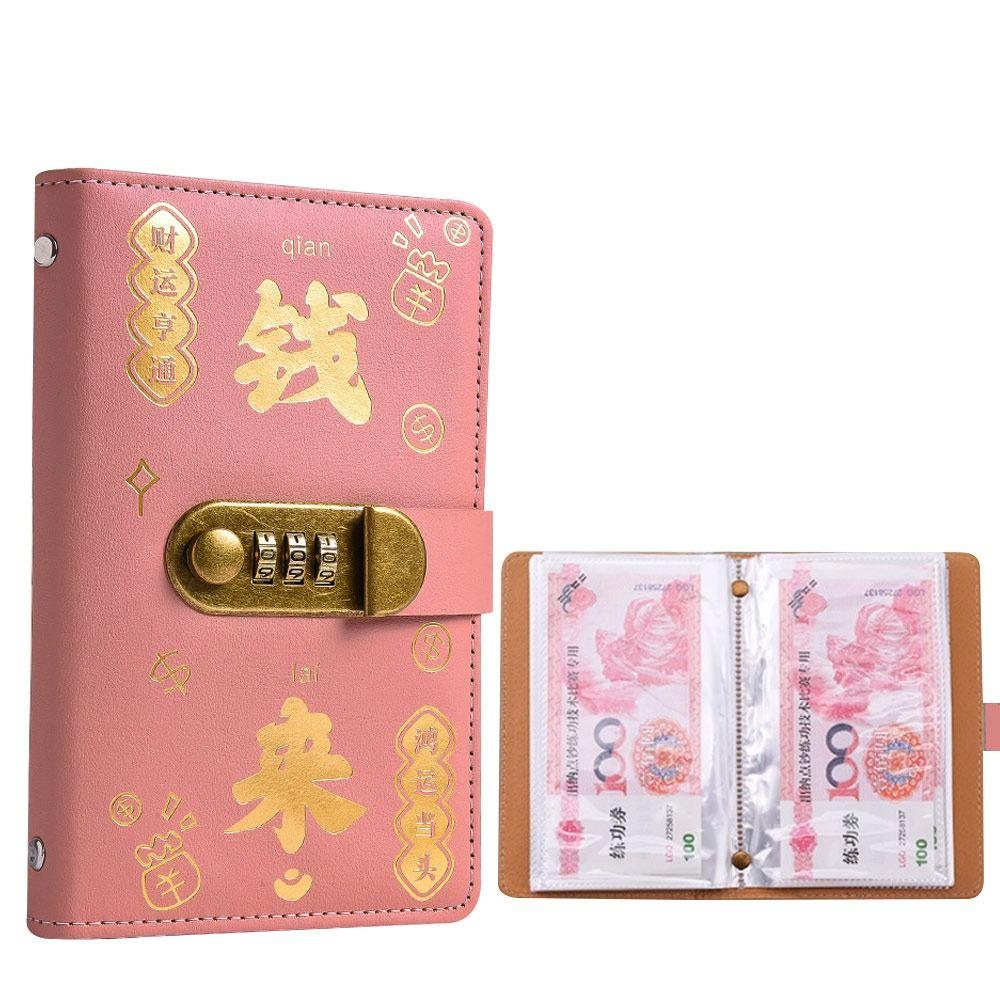 With Password Lock 100 Envelopes Money Saving Challenge Save Money Get Rich Savings Binder Reusable PU Money Collection Book