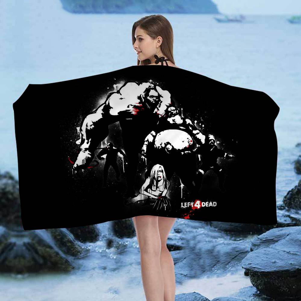 Action Game L-Left 4 Dead Beach Towel Colorful Bath Towels for Girl Microfiber Quick Dry Custom Sand Free Beach Yoga Spa Gym