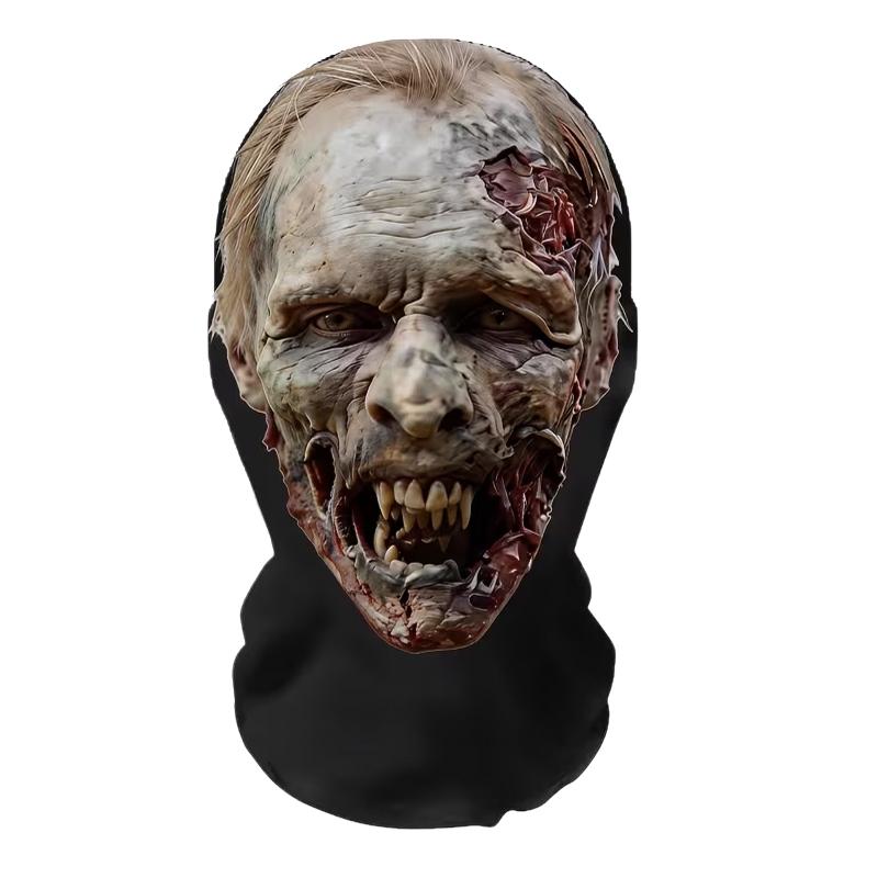 1Pcs Horror Skull Zombie Full Face Mask Breathable Mesh Headgear Cosplay Prop For Halloween Party Prank Carnival Costume