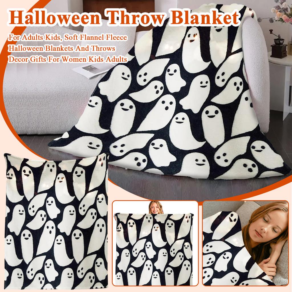 Halloween Throw Blanket Soft Lightweight Flannel Horror Gothic Blankets