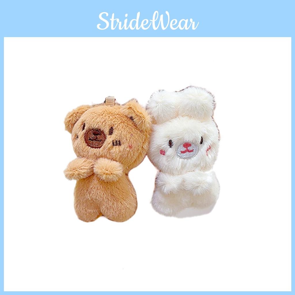 Rabbit Bear Plush Animal Keychain Set With Soft Fur For Kids And Collectors