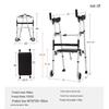 Aluminum Alloy Rollator Walker with Wheels, Seat, and Arm Support – Four-Legged Mobility Aid.