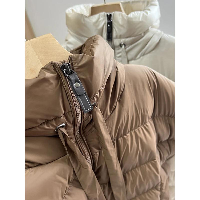 Schinteon Women Down Irregular Vest with Hood Sleeveless Jacket Solid Fashionable Autumn Winter