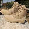Bottes de Combat Désert pour Homme - Respirantes, Résistantes à l'Usure, Tactiques et de Randonnée Montantes pour le Printemps, l'Été et l'Automne.