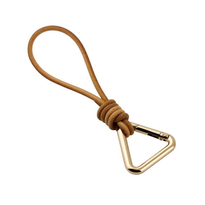 

[TANJUN] key ring key ring simple genuine leather leather leather leather belt loop key bike cute Fashionable Popularity men s ladies (gold)