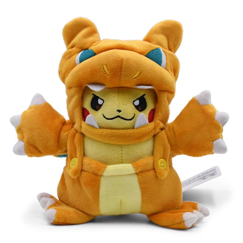 Eevee Pikachu Cosplay Plush Toys Charizard Peluche Lucario Pikach Stuffed Animal Doll Plushies Cute Cartoon Gift Cartoon Dolls