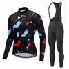 Men Women Cycling Jersey Set Long Sleeve Mountain Road Bike Outfit Breathable Quick Dry
