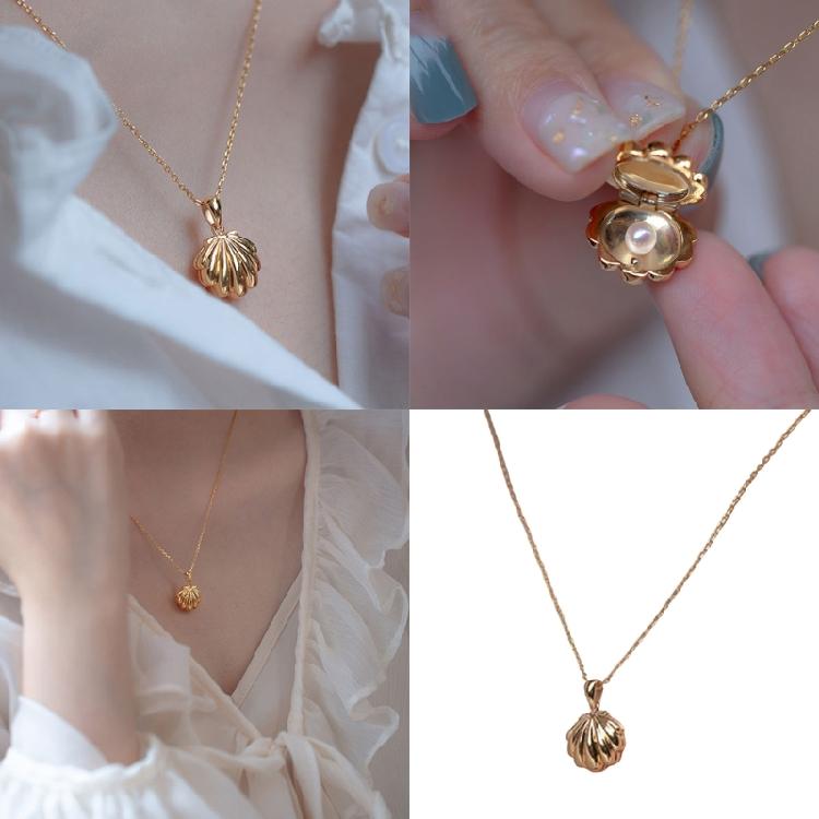 Trendy Freshwater Pearls Necklace Trendy Gold Plated Shell Charm Choker With Freshwater Pearls For Daily Wear Dates