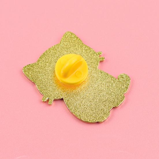 Decorative Brooch Enamel Cartoon Cat Shape Zinc Alloy Lapel Pin Sweater Dress Suit Lapel Badge Versatile Outfit Accessory