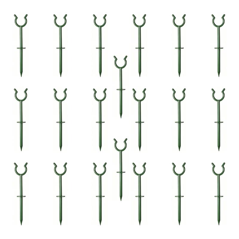 Pack Of 10 Green Plastic Garden Hose Guides For Secure Lawn Irrigation And Maintenance