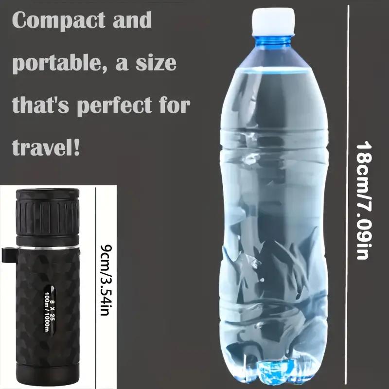 Monoculaire HD 8X25 Télescope Mini Portable Télescope pour Téléphone Mobile avec Support Extérieur Camping Chasse Observation d'Oiseaux