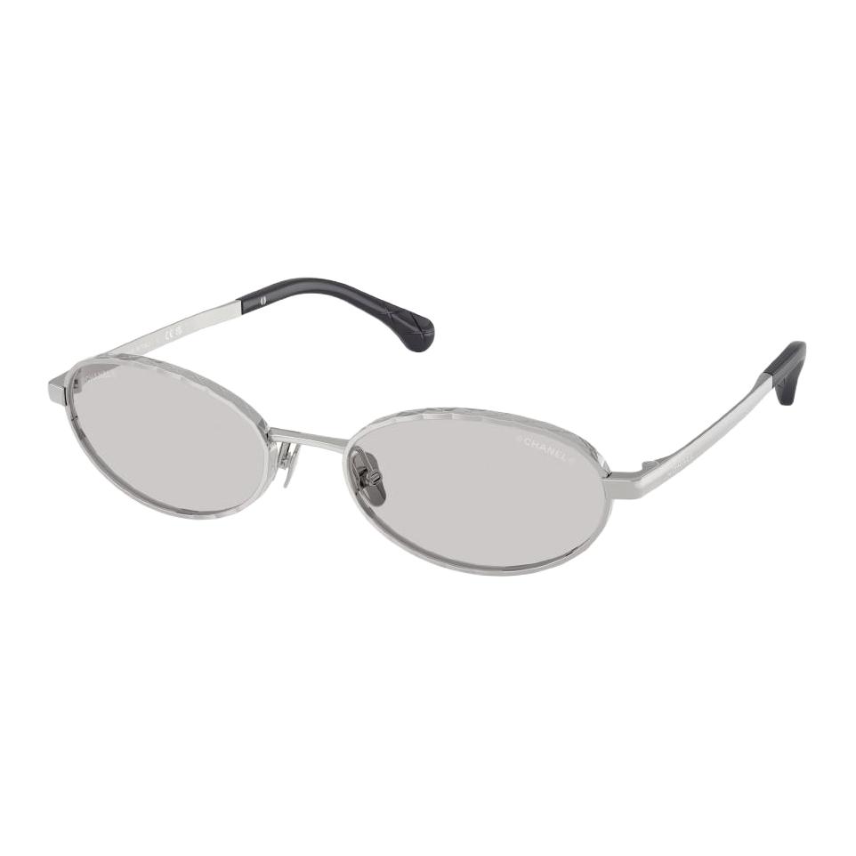 

Chanel Custom Design Metal Oval Sunglasses Women sunglasses Silver CH2227SC450SG 55,Silver