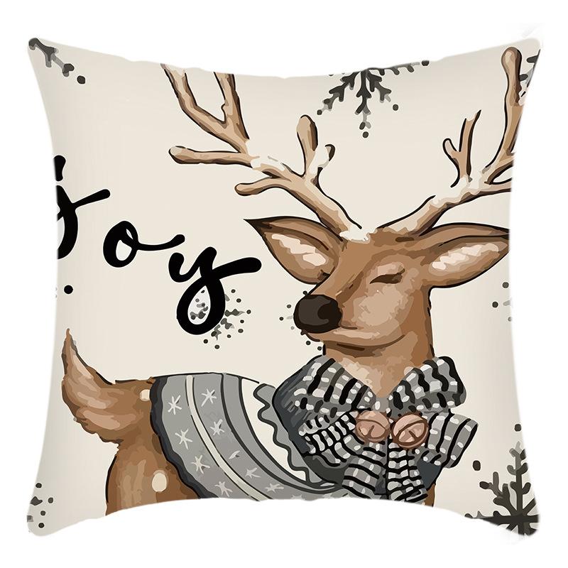 

New Christmas Pillow Cover Christmas Snowman Short Plush Linen Print Elk Home Ornament Pillow Pillow Premium Durable 45 * 45Cm pillowcase