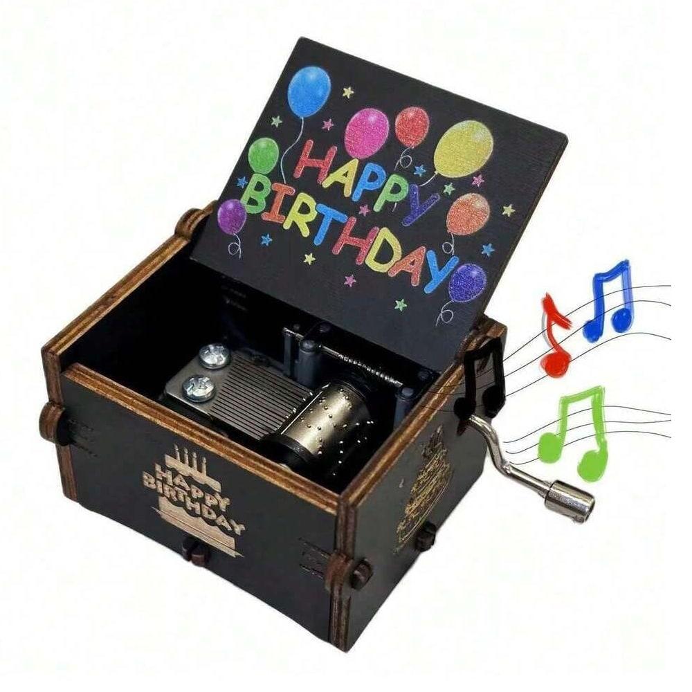 

Деревянная музыкальная шкатулка с ручным заводом, музыкальная шкатулка «С Днем рождения», чтобы отправить маме. Папа. друг. Любовник. Коллега. Дочь. День рождения сына