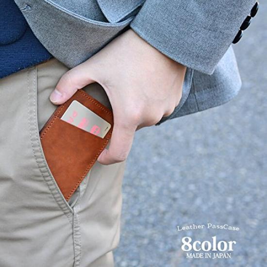 Made in Japan by a leather genuine single pass commuter 2 pockets (EndMark) craftsman, leather, thin, case, pass, (wine red)