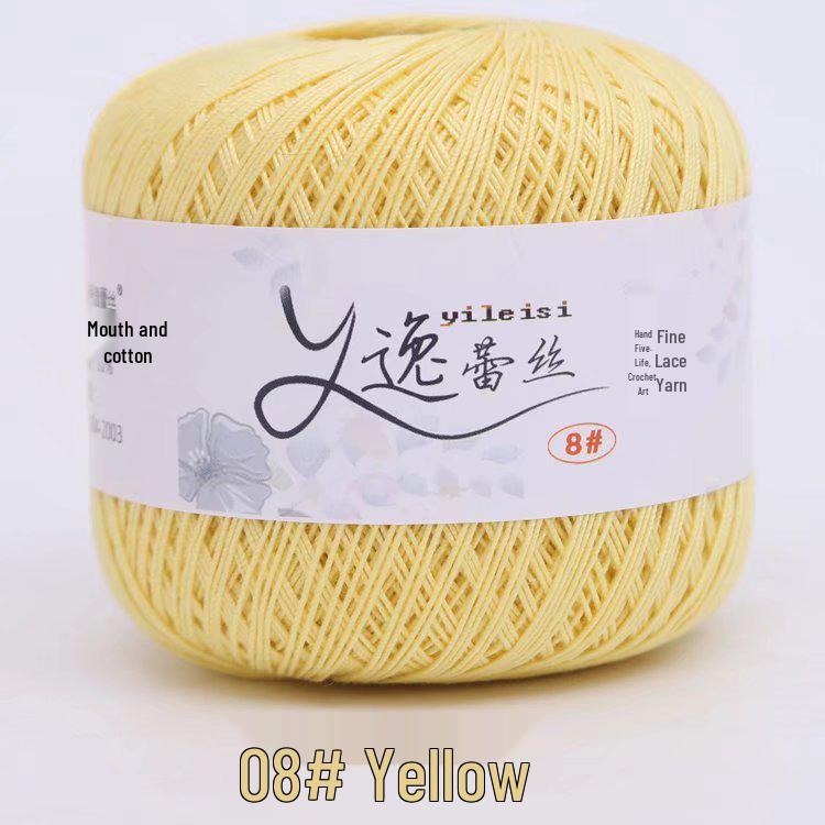 8# 100% Cotton Lace Yarn - 50g Ball, 400m, Strong Twist Crochet Thread for Hand-knitting, Flowers, Hats, and Cardigans - Free Shipping.