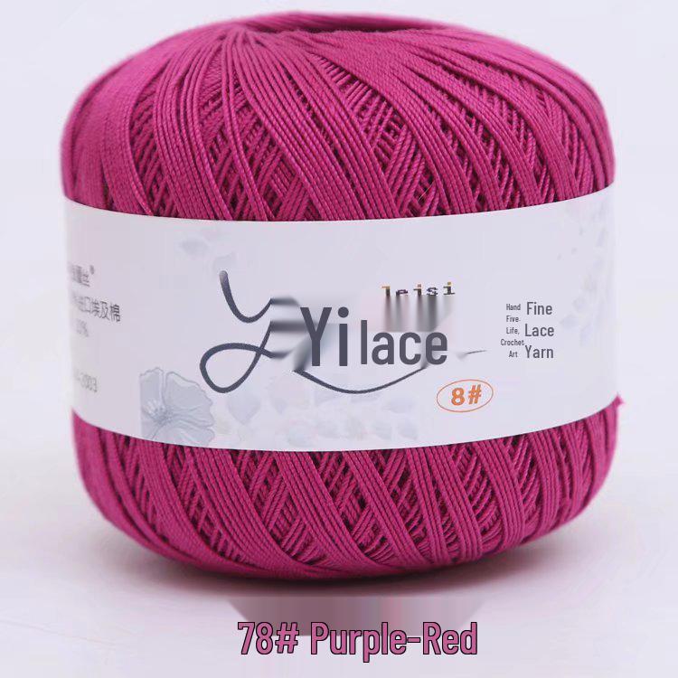 8# 100% Cotton Lace Yarn - 50g Ball, 400m, Strong Twist Crochet Thread for Hand-knitting, Flowers, Hats, and Cardigans - Free Shipping.