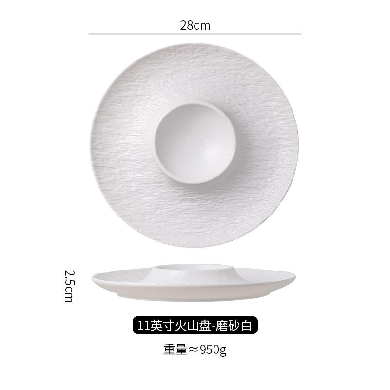 Kreativní keramické talíře na krevety s miskami na ocet, komerční talíře na knedlíčky a domácí lehce luxusní čínské nádobí