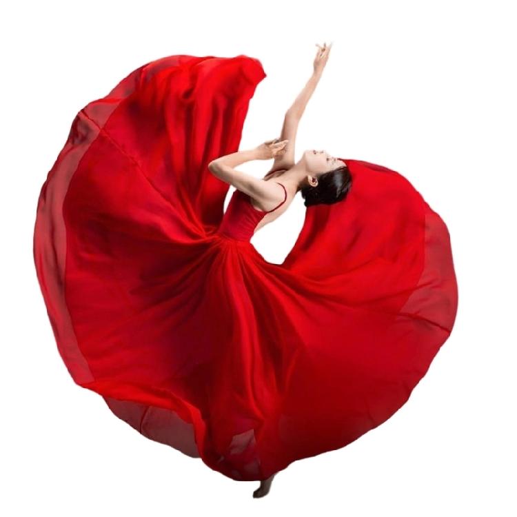Women s Ballet Dance Skirt Long Large Circle Ballet Dance Light Weight Elastic Waist Ballet Modern Dance Costume Skirt 1080 95 красный