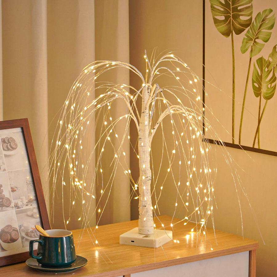 LED Simulation Willow Tree Lights for Christmas Party Scene Decoration, Home Decor Lights, Luminous Trees