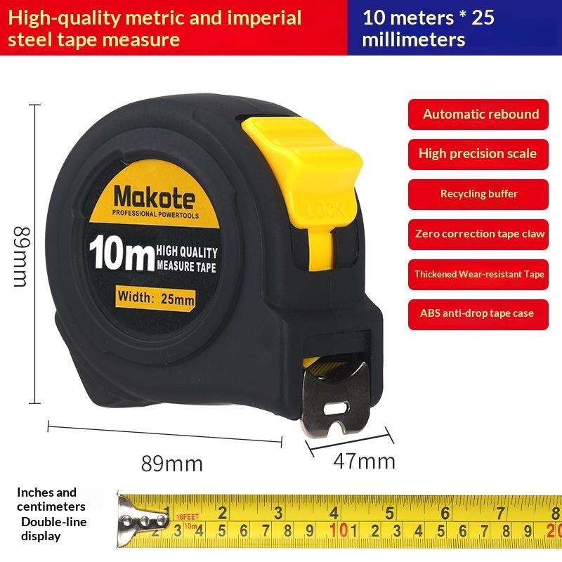 Precise Clear Steel Tape Measure Retractable 3M/5M/7.5M/10M Thickened Rubberized Woodworking Wear-Resistant Tool Tape Ruler