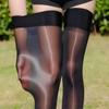 Oil Shiny Knee High Stockings Sexy Hosiery New Compression Socks  Women