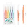 STONEGO 6PCS Dual Tip Highlighter Set Fluorescent Markers Flashing Pens Pen Pen Dual Tip Colorful Thick Scratch Accent Markers