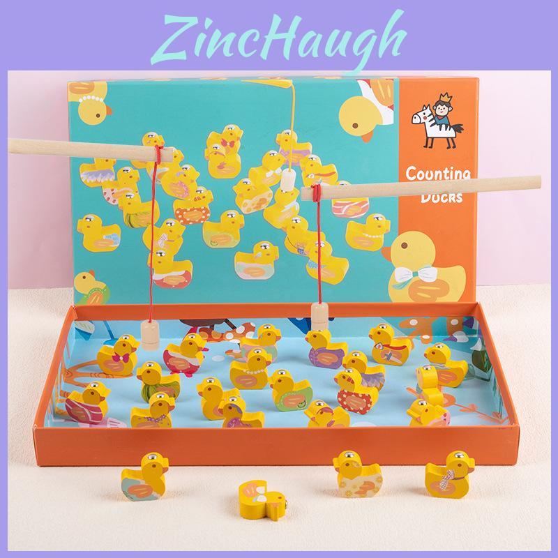 Juego de Pesca de Patos de Madera Para Niños Juguete Educativo Para Aprendizaje Temprano Y Habilidades Numéricas