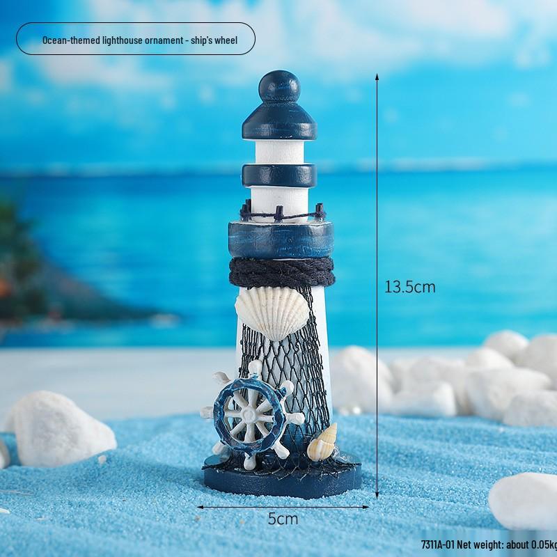 Ocean Style Mediterranean Desktop Wooden Jewelry and Candy Storage Box