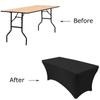 Elastic Table Set Hotel Banquet Decoration Rectangular Stretchable Solid Color Polyester Table Cloth Wedding Outdoor Table Cover