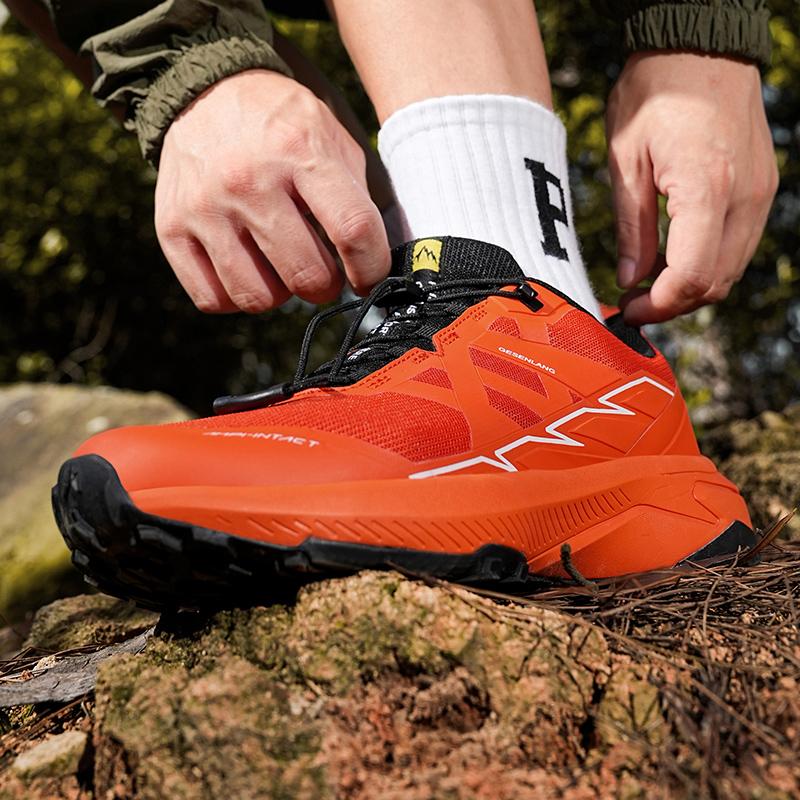 High Quality Leather Hiking Shoes Durable Outdoor Sport Men Trekking Leather Shoes Lace-Up Climbing Hunting Sneakers