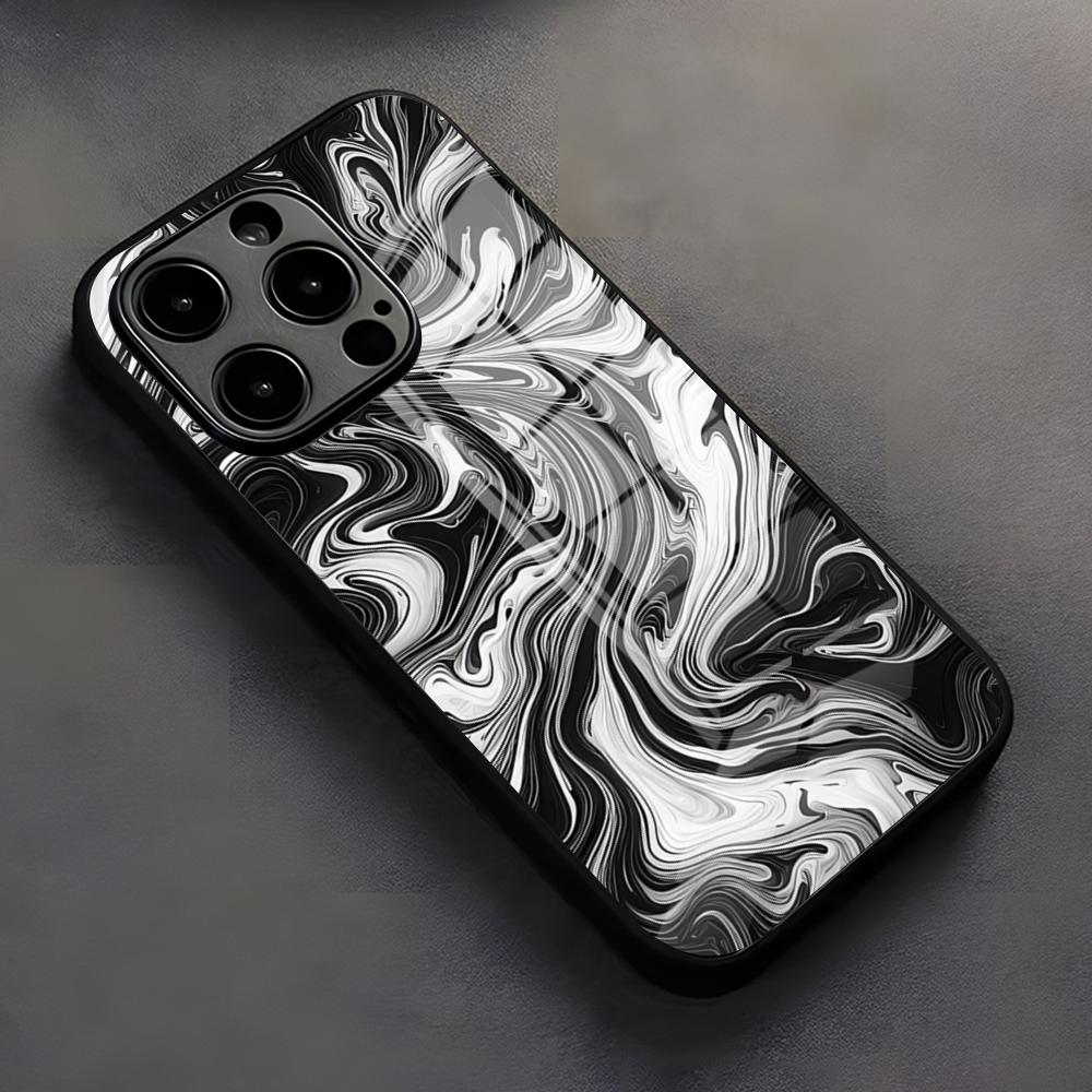 Green Texture Phone Case For IPhone 17 Pro Max 16 15 14 Pro Max 13 11 X Xs Xr 8 7Plus Glass Cover