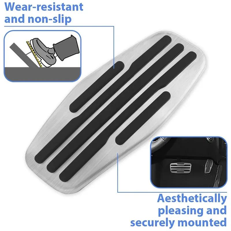 No Drill Steel Brake Accelerator Gas Brake Pedal Pad Cover Kit for Chevrolet Suburban Silverado 3500HD GMC Sierra 1500 -2024