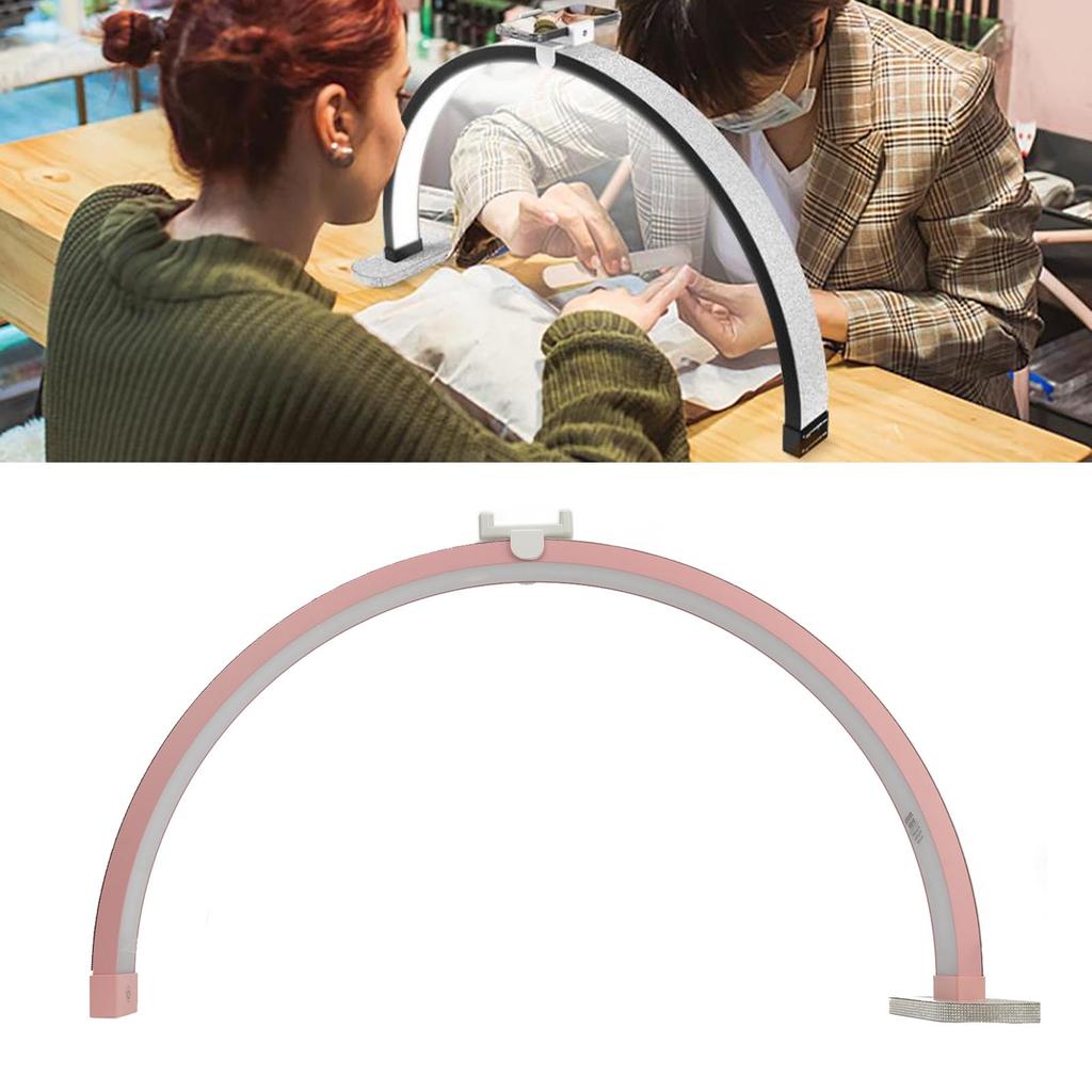 Half Moon Nail Desk Lamp 27 Inch 40W 2000LM 3200K to 5600K Half Moon Beauty Light for Lash Extension Skincare