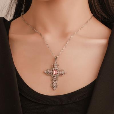 Mode Klassische Kreuz Halskette Boho Hohl Hohl Hals Kette Schloss Wilden Schlüsselbein Kette Weiblichen Schmuck