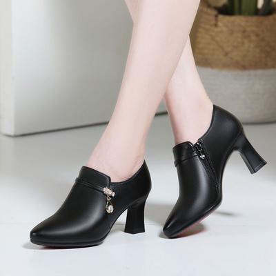 New Versatile Fashion Spring and Autumn Stiletto High Heels Leather Shoes