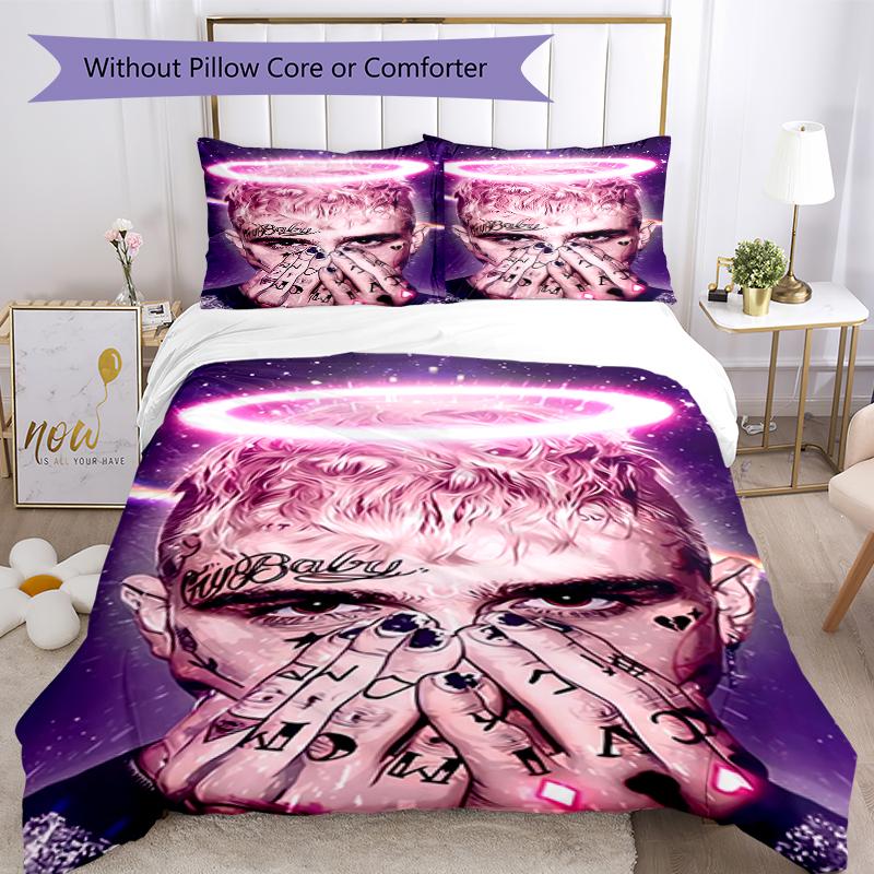 3pcs Lil Peep Pattern Bedding Set Duvet Cover Set Includes Duvet Cover &pillowcases, Perfect All Season Bedroom Decoration & Gift
