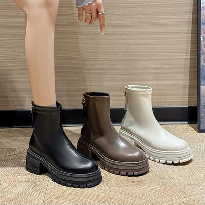 Thick-soled Short Boots Fashion Women's Boots Short Boots Women's New Martin Boots Autumn and Winter Thin Knight Boots