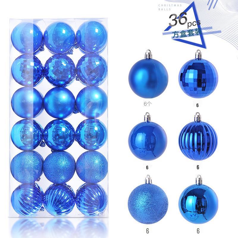 36 Electroplated Plastic Christmas Ball Ornaments for Tree and Window Decoration