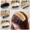 Large Plush Hair Comb Faux Fur Winter Autumn Barrettes Elegant Rabbit Fur Hairpin Party