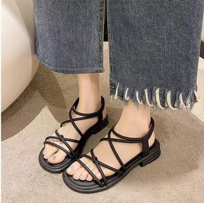 2025 New Sandals Women's Summer Flat Bottom Casual Beach Shoes Thick Sole Versatile Outwear Travel Daily Shoes