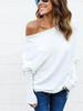 European & American Fall/Winter Sexy Off-Shoulder Batwing Sleeve Knitted Sweater for Women