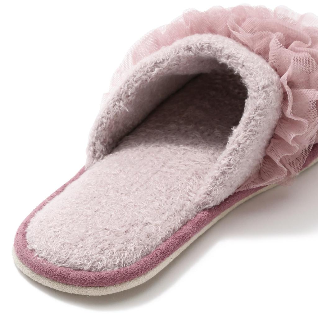 Francfranc Moist Knit Frill Room Pink Shoes,