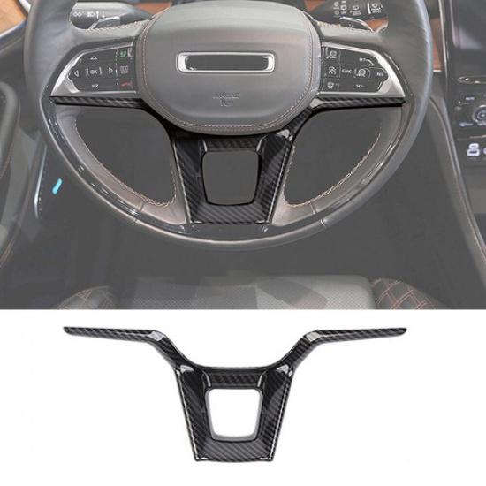 Carbon Fiber Steering Wheel Dashboard Cover Trim Kit for Jeep Grand Cherokee 21+