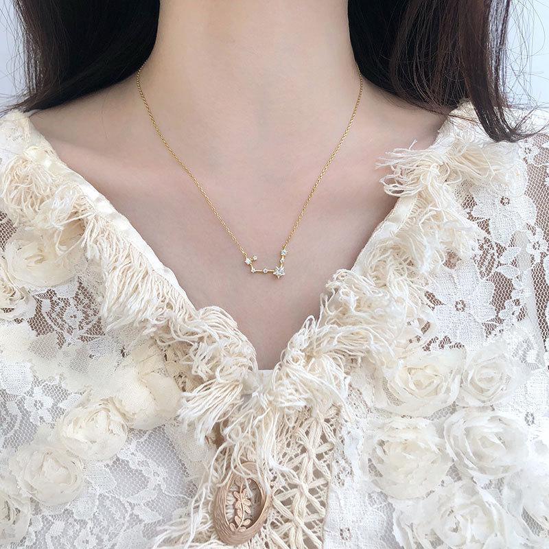 

Ожерелье Lucky Seven Star с цепочкой Clampsia, универсальное женское, свежий стиль, японская роскошь